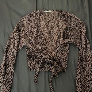 O’Neill cheetah wrap top